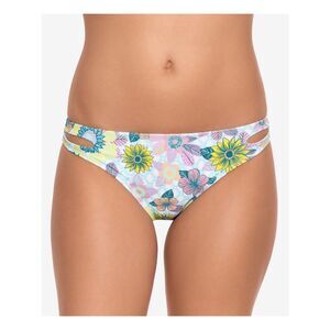 SALT + COVE Women's Multi Color Stretch Bikini Cutout Hipster Swimsuit Bottom M